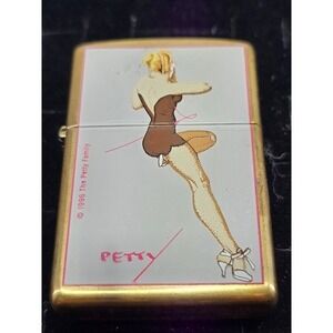 Rare 1996 Zippo Lighter Petty Family "Pin Up" Girl Brass Vintage‎ Unused